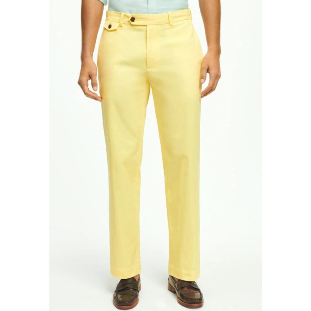 BROOKS BROTHERS Supima cotton Clark fit butter yellow light stretch chino pants